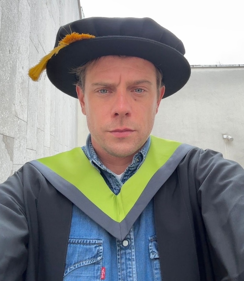 Jonathan Anderson selfie in his robes at the UCA graduation ceremony