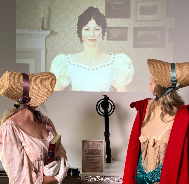 Visitors interacting with Lizzy at the Learning Centre, Jane Austen's House- copy